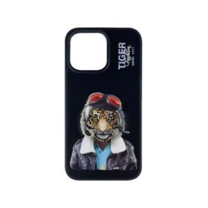 نمای پشتی کاور چرمی سانتا باربارا مدل Tiger بر روی Apple iPhone 14