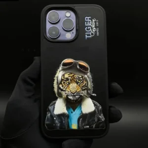 نمای جلوی Apple iPhone 14 با کاور چرمی لوکس سانتا باربارا