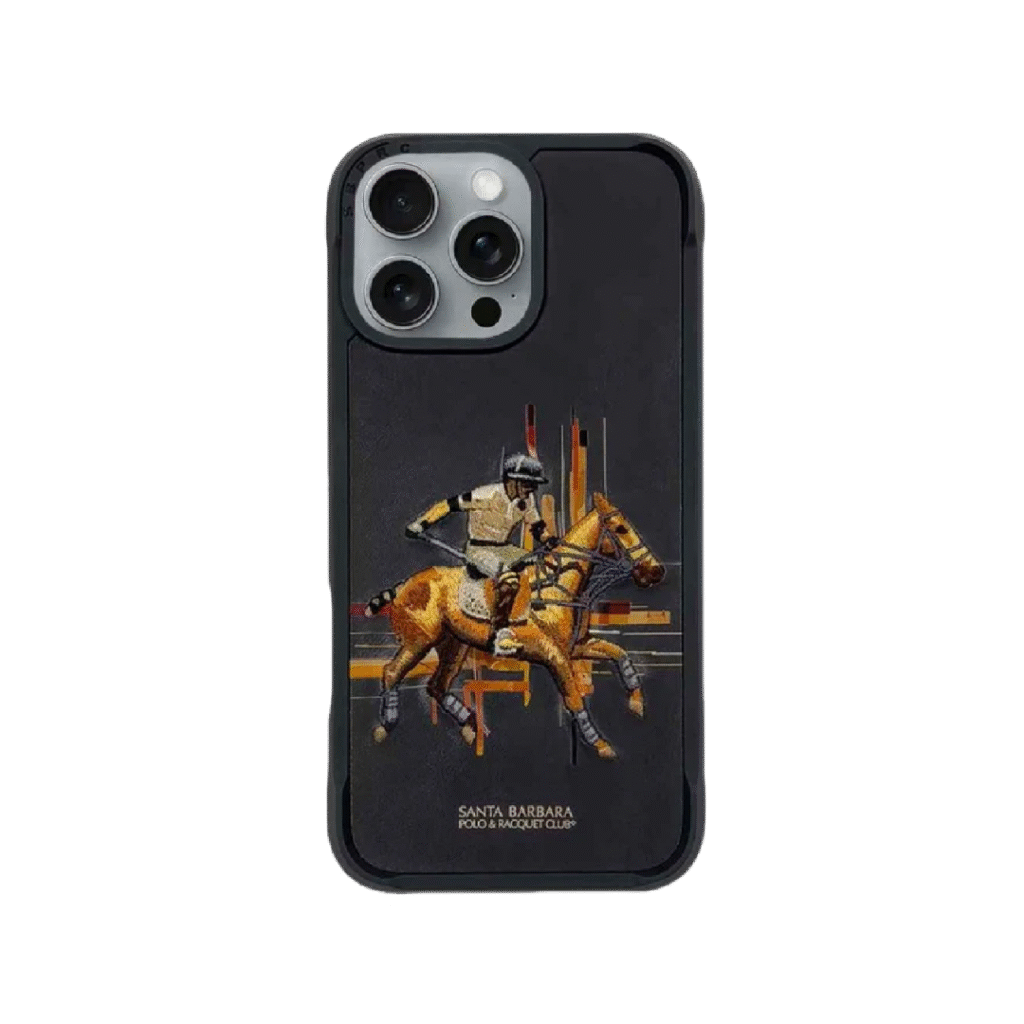 نمای جلوی Apple iPhone 16 Pro با کاور نیمی مدل Dazzling