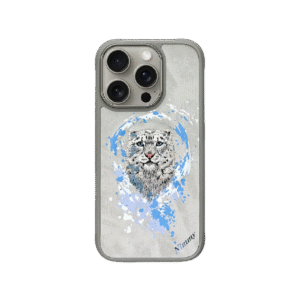 کاور نیمی مدل Dazzling طرح پلنگ برفی برای گوشی موبایل Apple iPhone 16 Pro - رنگ سفید