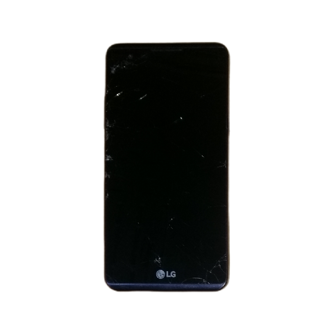 641 01 LG X power در رنگ Indigo - نمای جلو و صفحه نمایش روشن