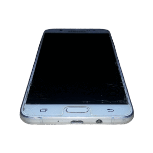 Samsung Galaxy J7 2016 در رنگ Gold - نمای جلو و صفحه نمایش روشن