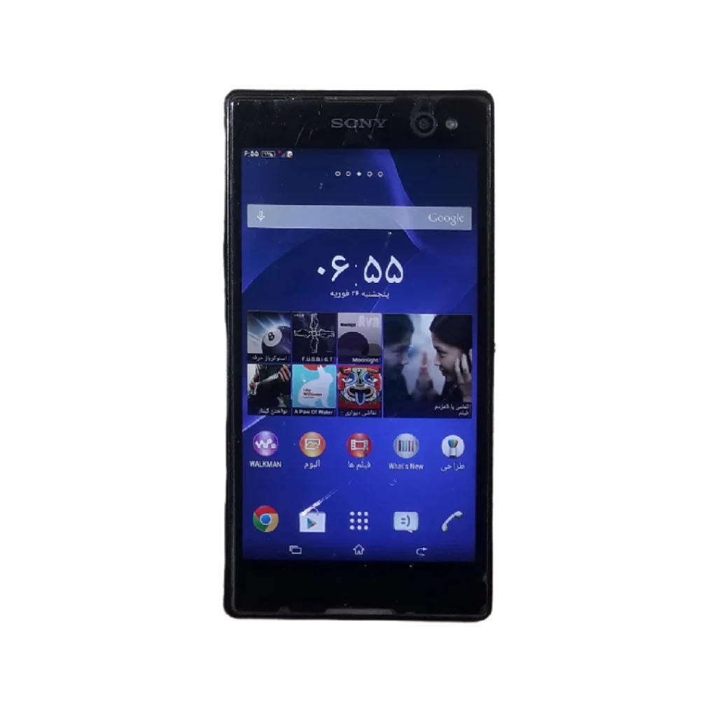 تصویر frontal از Sony Xperia C3 Dual با نمایش طراحی باریک