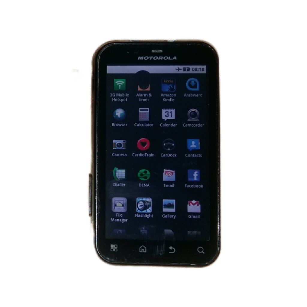 Motorola DEFY در رنگ مشکی - نمای جلو و طراحی مقاوم