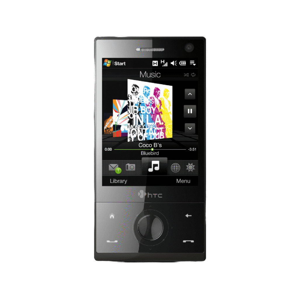 HTC Touch Diamond در حال نمایش رابط کاربری TouchFLO 3D