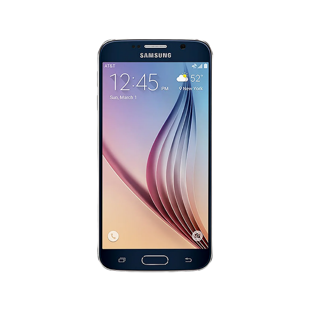 -- - flat - 01 Samsung Galaxy S6 Black Front View